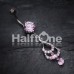 Layered Teardrop Sparkle Cubic Zirconia Belly Button Ring