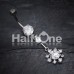 Snowflake Flower Sparkle Belly Button Ring