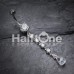 Opulent Crystalline Droplets Cubic Zirconia Belly Button Ring