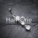 Elegant Double Hearts Cubic Zirconia Belly Button Ring