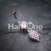 Vibrant Sparkle Diamond Crystals Cubic Zirconia Belly Button Ring 