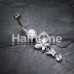 Double Glam Butterfly Cubic Zirconia Belly Button Ring