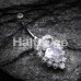 Sparkle Dazzle Droplet Multi Gem Cubic Zirconia Belly Button Ring