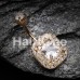 Golden Princess Magnificent Sparkle Cubic Zirconia Belly Button Ring