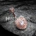 Rose Gold Heart Essentia Cubic Zirconia Belly Button Ring