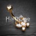 Golden Delightful Butterfly Cubic Zirconia Belly Button Ring