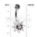Luxuriant Spring Flower Cubic Zirconia Belly Button Ring