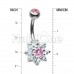 Luxuriant Spring Flower Cubic Zirconia Belly Button Ring