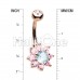 Rose Gold Luxuriant Spring Flower Cubic Zirconia Belly Button Ring Rose Gold Luxuriant Spring Flower Cubic Zirconia Belly Button Ring