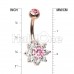 Rose Gold Luxuriant Spring Flower Cubic Zirconia Belly Button Ring Rose Gold Luxuriant Spring Flower Cubic Zirconia Belly Button Ring