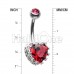 Sacred Heart Crown Cubic Zirconia Belly Button Ring