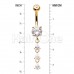 Golden Sweet Dainty Cascading Gems Cubic Zirconia Belly Button Ring