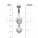 Elegant Heart Drop Cubic Zirconia Belly Button Ring