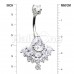 Art Deco Cubic Zirconia Belly Button Ring