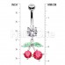 Cherry Drop Cubic Zirconia Belly Button Ring