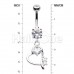 Tilted Heart Drop Cubic Zirconia Belly Button Ring