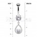 Multigem Dangle TearDrop Cubic Zirconia Belly Button Ring