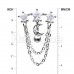 Chained Celestial Cubic Zirconia Drop Top Reverse Belly Button Ring