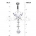 Butterfly Dangle Drop Cubic Zirconia Belly Button Ring