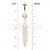 Golden Leaf Chain Drop Cubic Zirconia Belly Button Ring
