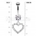 Classic Heart Gem Cubic Zirconia Belly Button Ring