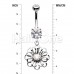 Flower Dangle Cubic Zirconia Belly Button Ring