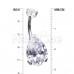 Internally Threaded Cubic Zirconia Prong Teardrop Belly Button Ring