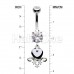 Black Heart Cubic Zirconia Belly Button Ring