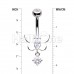 Pristine Butterfly Dangle Drop Cubic Zirconia Belly Button Ring