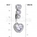 Three Heart CZ Drop Cubic Zirconia Belly Button Ring