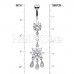 Dangling Flower CZ Drop Cubic Zirconia Belly Button Ring