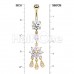 Golden Dangling Flower CZ Drop Cubic Zirconia Belly Button Ring