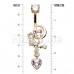 Golden Celestial Moon Star Heart Cluster Belly Button Ring