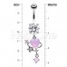 Celestial Lavender Heart Cosmic Bling Belly Button Ring Celestial Lavender Heart Cosmic Bling Belly Button Ring
