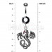 Balerion Jeweled Eye Dragon Belly Button Ring