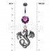 Balerion Jeweled Eye Dragon Belly Button Ring