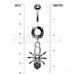 Gothic Spider Dangle Belly Button Ring
