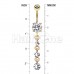 Golden Cascasde Gems Dropping Galore Belly Button Ring