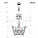 Queen of Hearts Crown Belly Button Ring