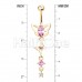 Golden Fluttering Butterfly Belly Button Ring