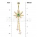 Golden Your Royal Highness Cannabis Pot Leaf Dangle Belly Button Ring