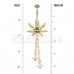 Golden Your Royal Highness Cannabis Pot Leaf Dangle Belly Button Ring