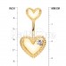 Golden Double Valentine Heart Belly Button Ring