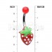 Kawaii Glitter Strawberry Belly Button Ring