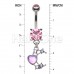 Celestial Heart Moon Bling Belly Button Ring