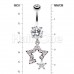 Twinkling Drop Stars Belly Button Ring Twinkling Drop Stars Belly Button Ring