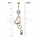 Golden Hearts Entwined Belly Button Ring