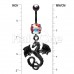 Black Balerion Jeweled Eye Dragon Belly Button Ring
