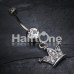 Shimmering Regal Crown Belly Button Ring