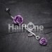 Bright Metal Rose Vine Dangle Belly Button Ring